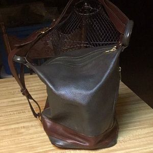 Valentina Gray & Brown Leather Bucket Bag💥SALE💥